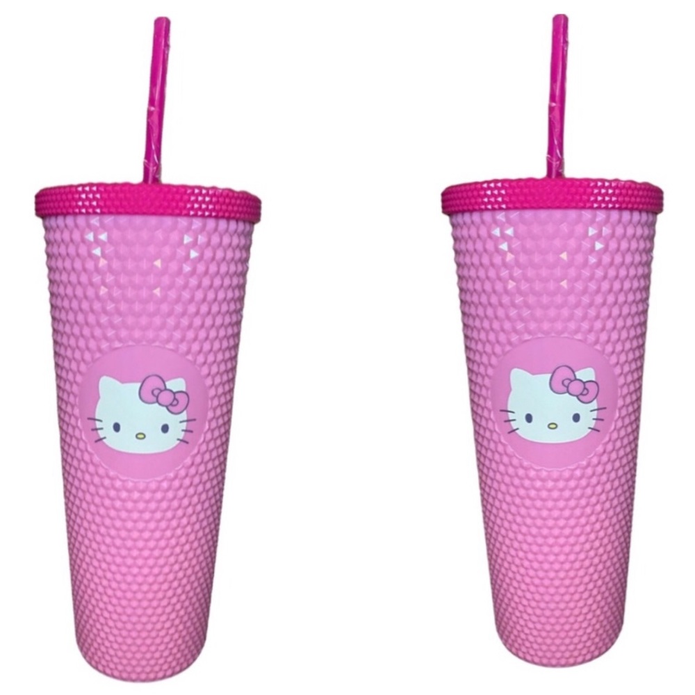 Tik tok viral Hello Kitty pink studded tumbler cups set of 2